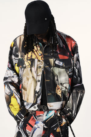 PREMIUM PRINTED DENIM TRUCKER