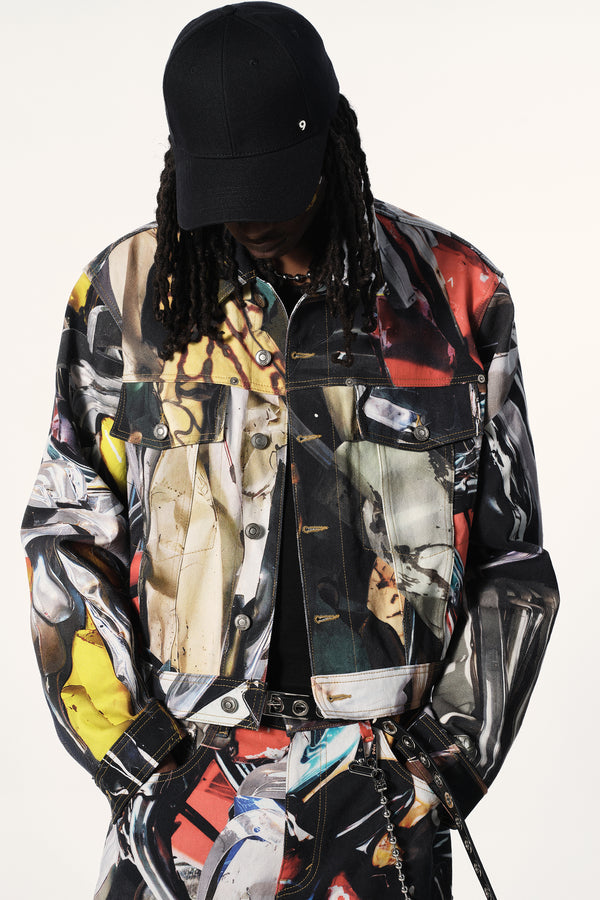 PREMIUM PRINTED DENIM TRUCKER